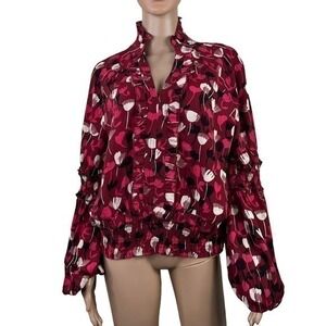 Cabi Corsage Women's Blouse red wine Size M